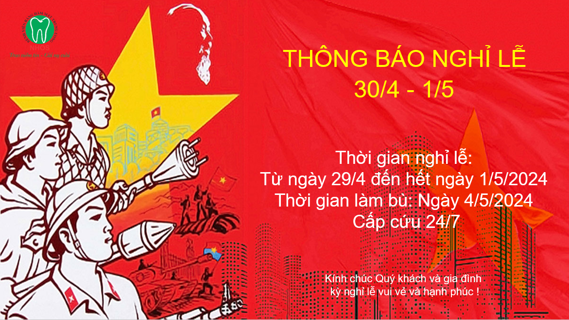 THÔNG BÁO LỊCH NGHỈ LỄ 30/4 VÀ 1/5